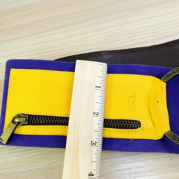 Colorblock Cinch Waist Belt Womens S MARC JACOBS‎ Blue Yellow Canvas Grunge Edgy main image 9